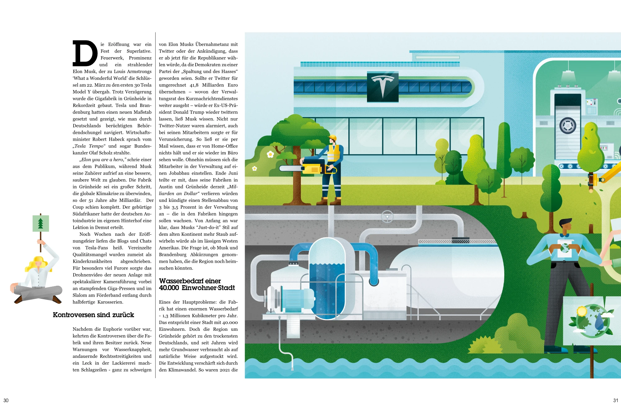 Tesla Factory Illustration — Electrified Magazine — artwork 3