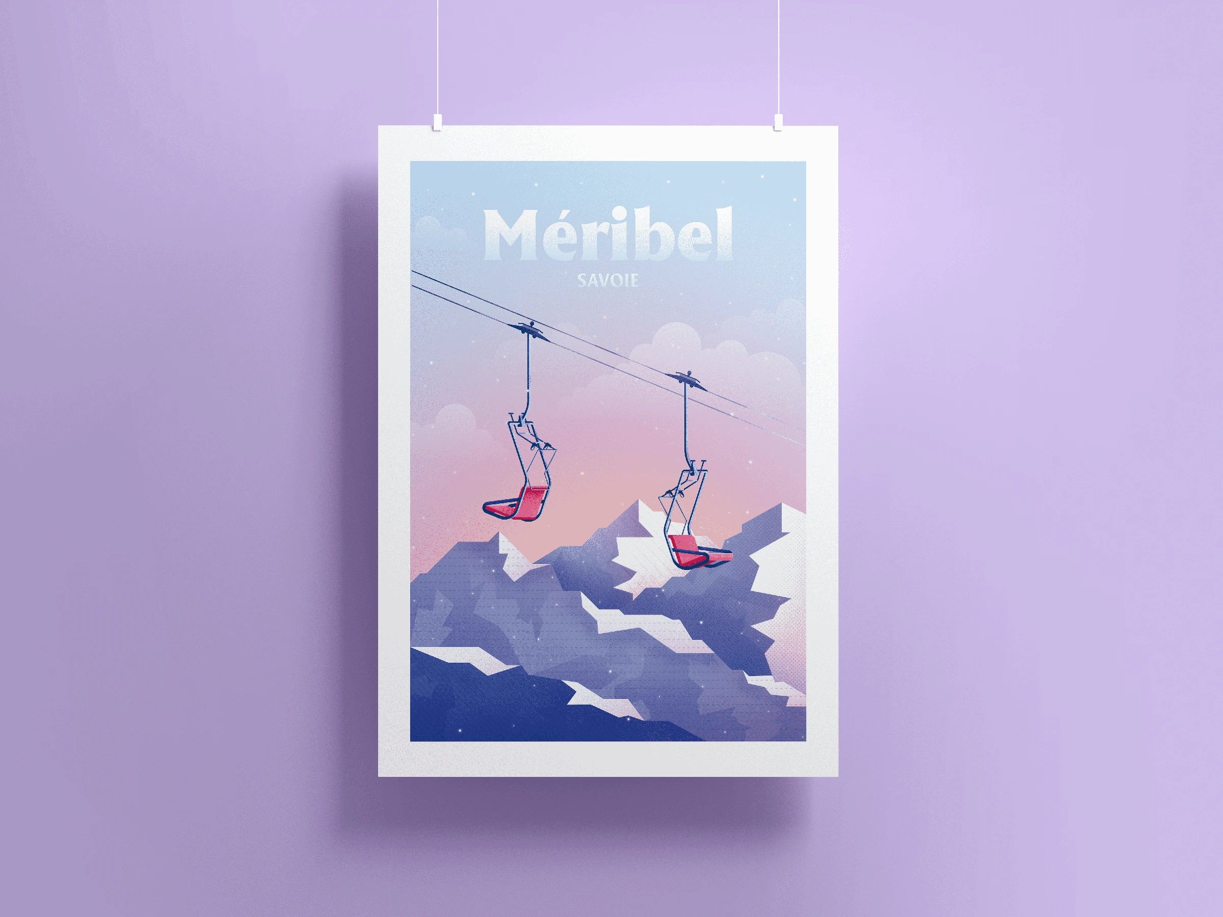 French Alps Travel Poster Illustrations — artwork 4