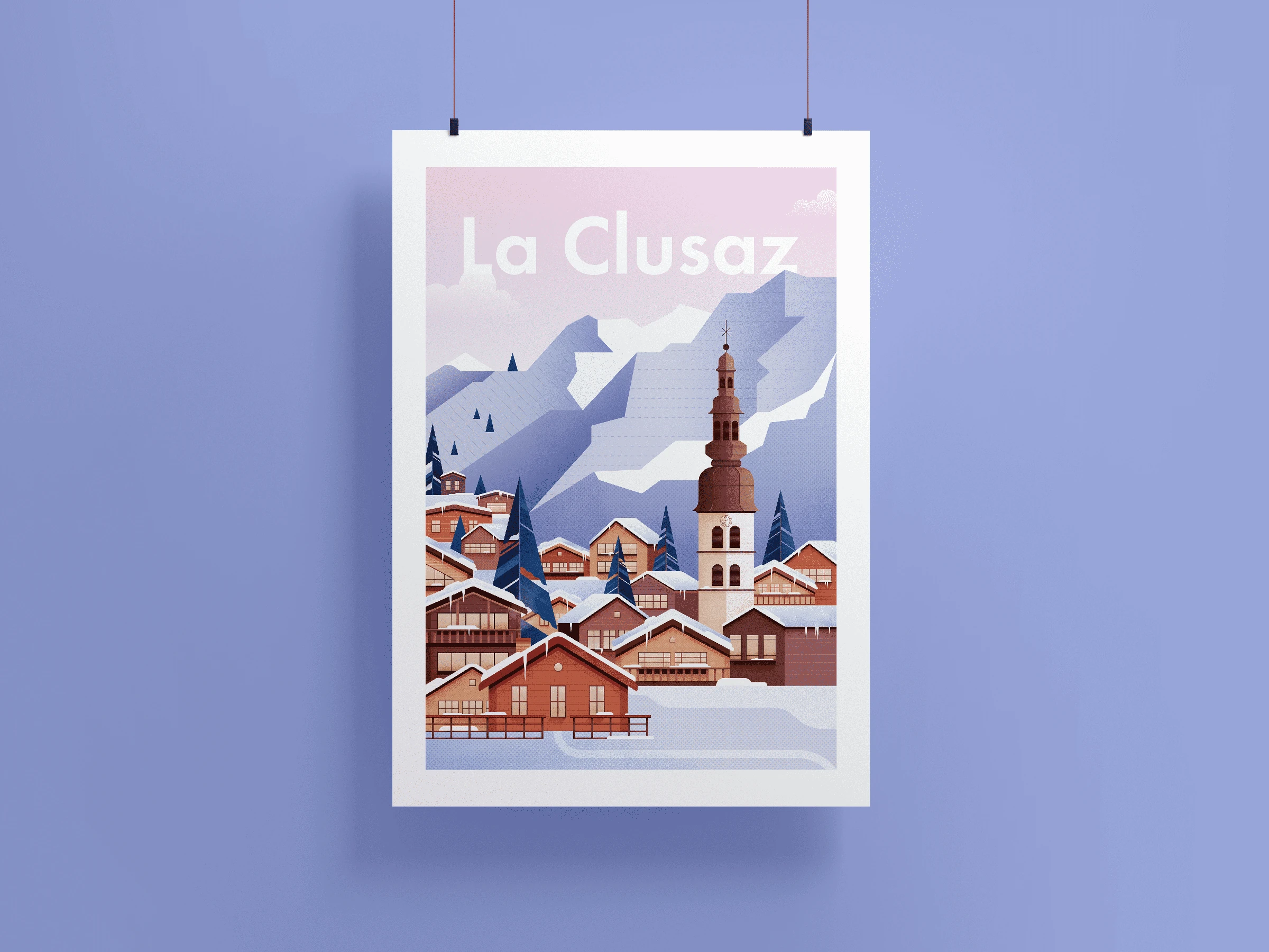 French Alps Travel Poster Illustrations — artwork 2