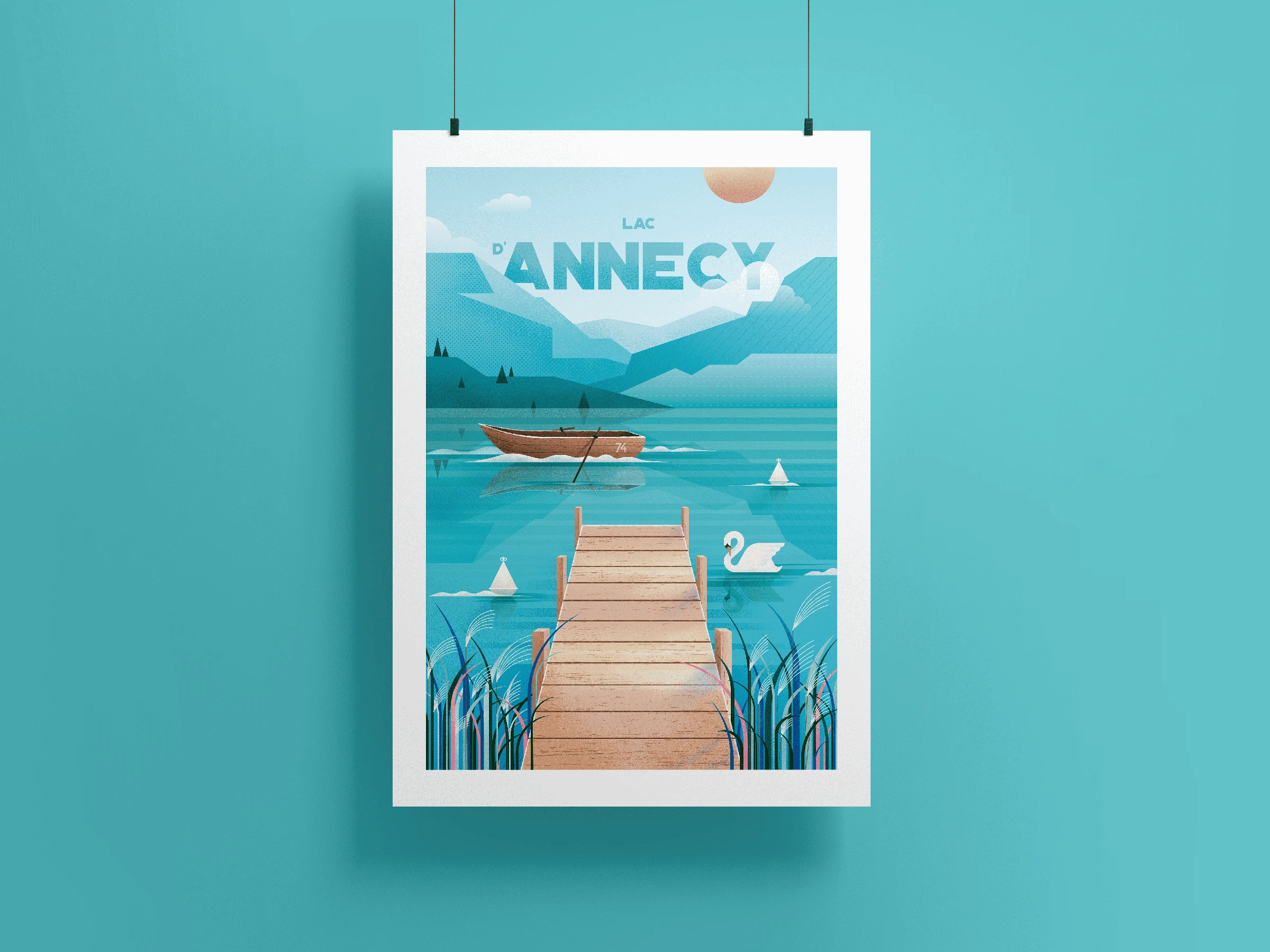 French Alps Travel Poster Illustrations — artwork 1
