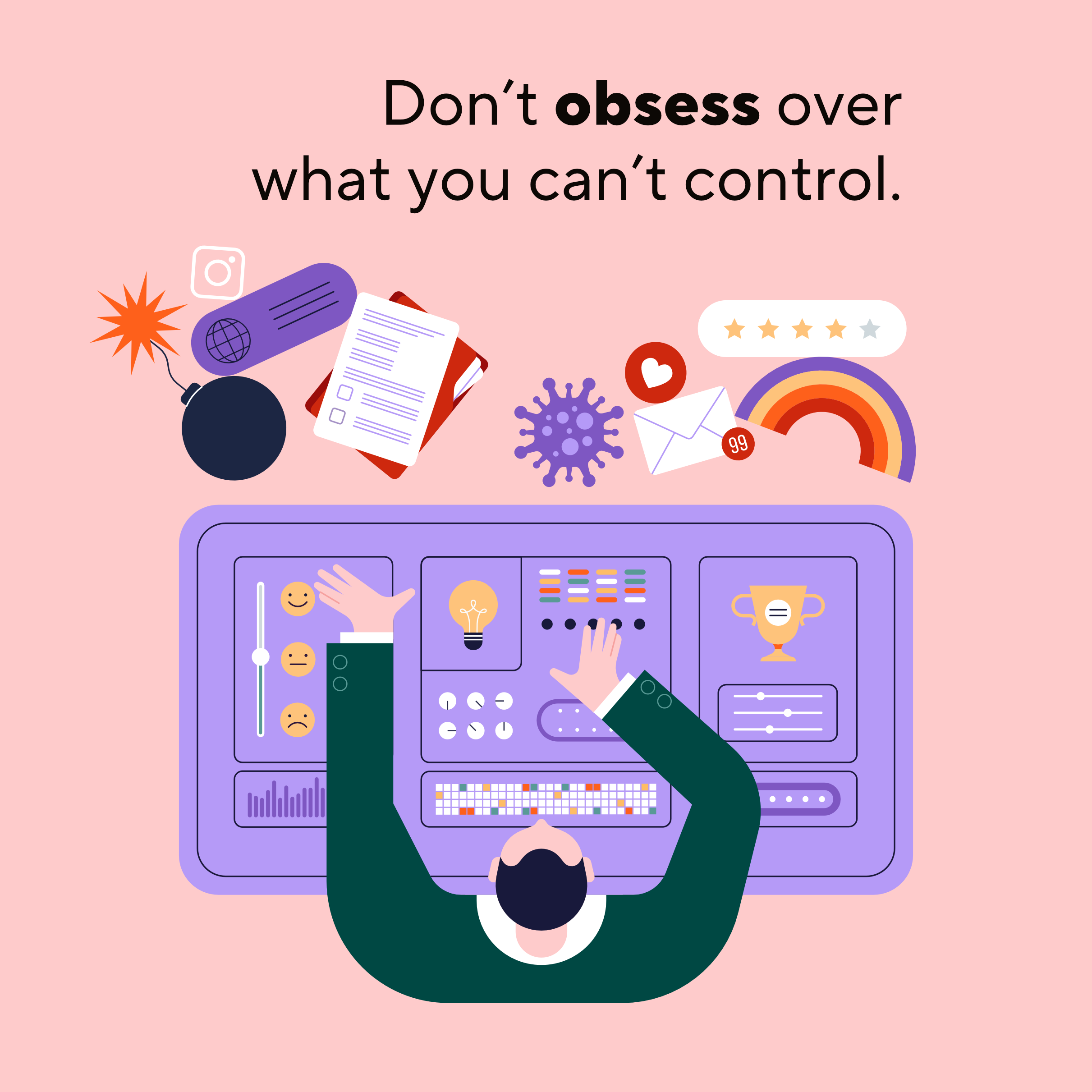 Emotional control illustrated as a control panel