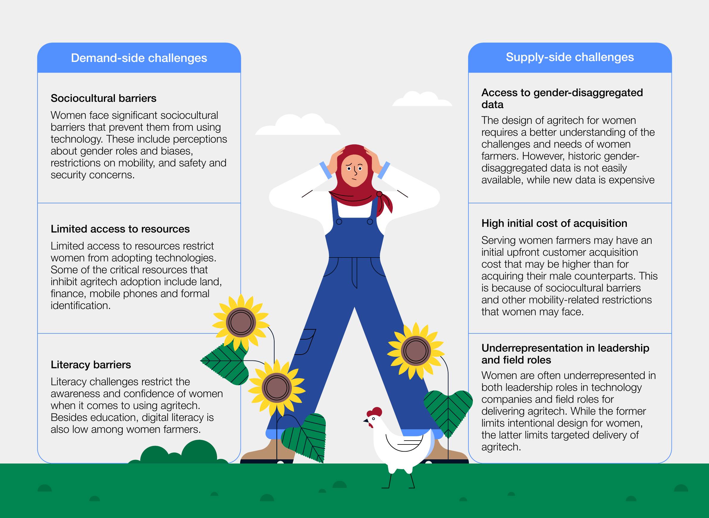 Demand-side and supply-side challenges for gender-inclusive agritech